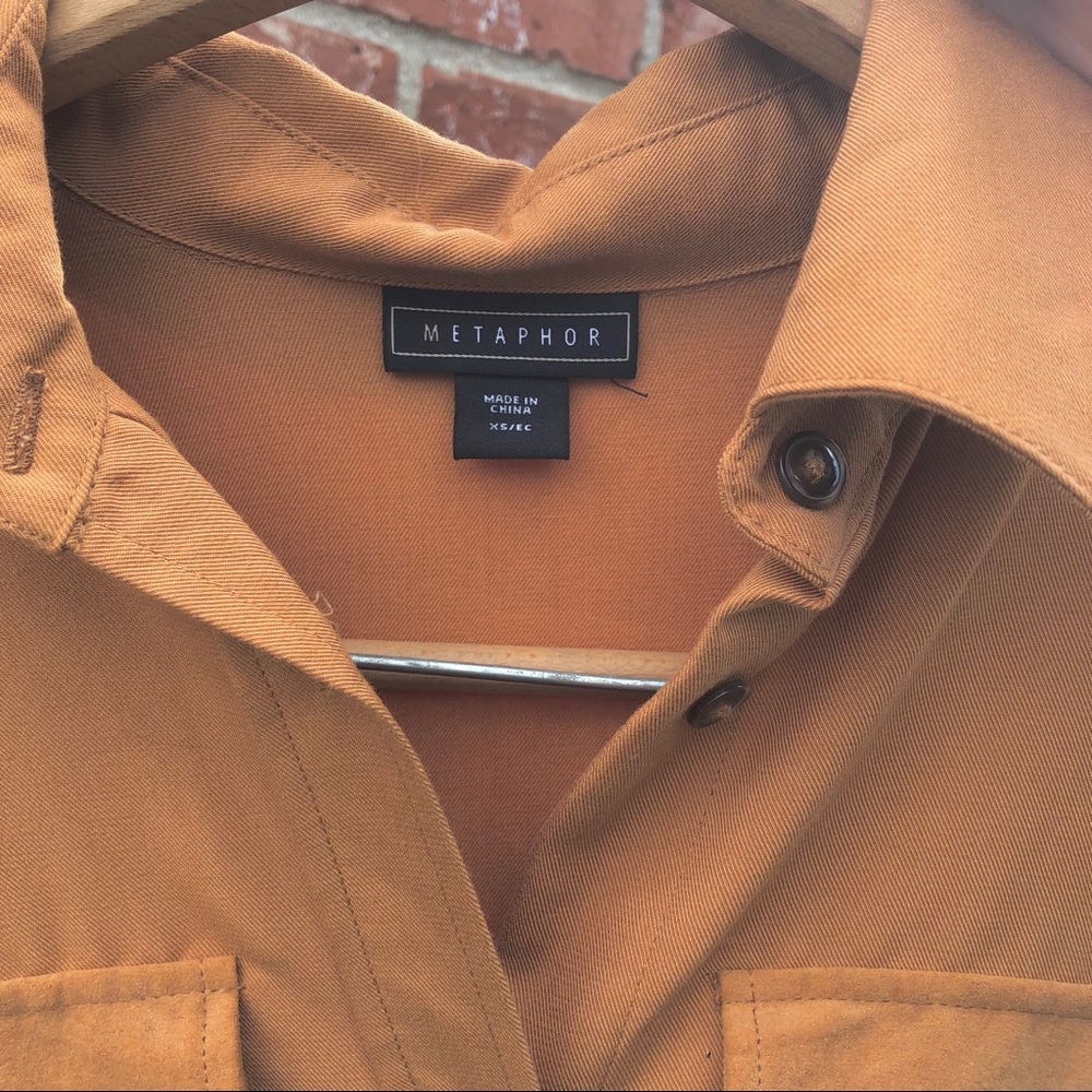 Mustard Cuffed Long Sleeve and Faux Suede Pockets! - Picture 2 of 8